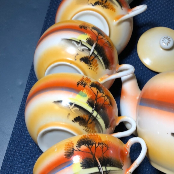 chikaramachi Kitchen Vintage Chikaramachi Japan Hand Painted Tea